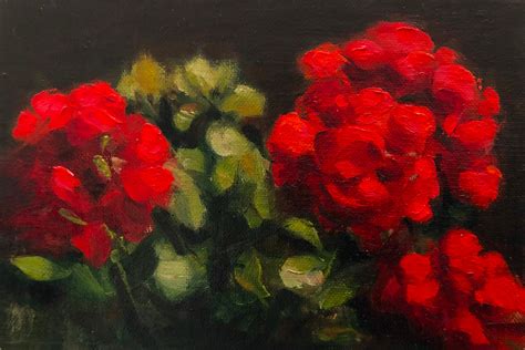 Barbara Hack Geraniums Original Painting By Barbara Hack