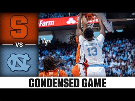 Syracuse Vs North Carolina Condensed Game Acc Mens Basketball