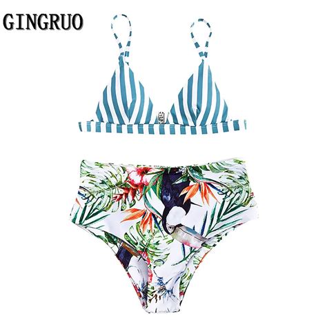 Brasiliana Floral Bikini 2020 Push Up Sexy Bikini Set Cintura Alta