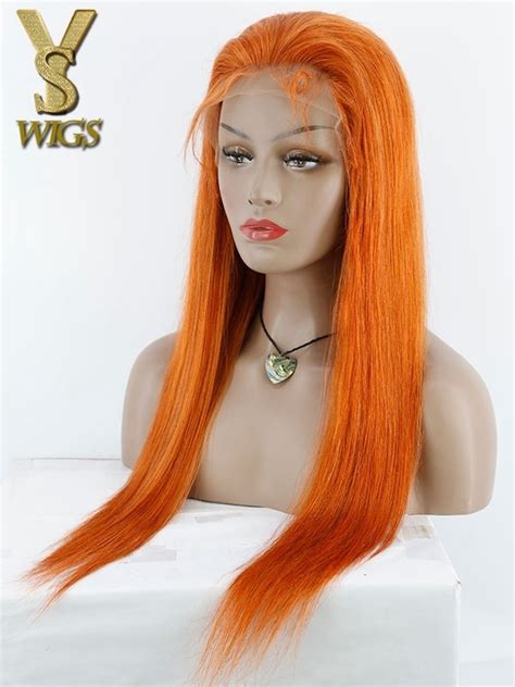 Yswigs 130 Orange Virgin Brazilian Human Hair 13x6 Lace Front Wigs Dynasty