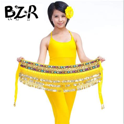 Bazzery Belly Dance Costumes 248 Coins Velvet Hip Scarf Wrap Belt Women