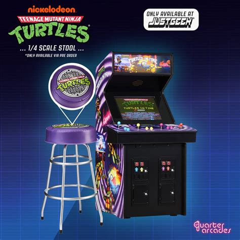 Official Tmnt Turtles In Time Quarter Arcade Cabinet Free Stool