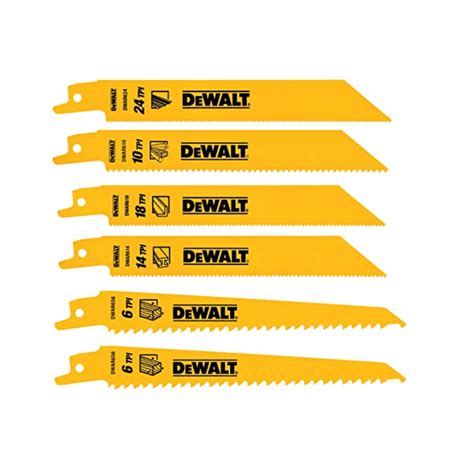 Juego de hojas para sierra recíproca 6 unidades Dewalt DW4856 Tottal