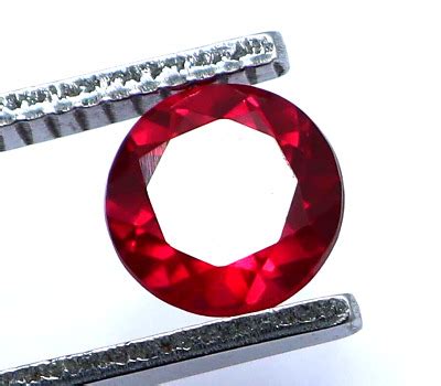 Natural Burmese Red Ruby Ct Certified Round Cut Loose Faceted