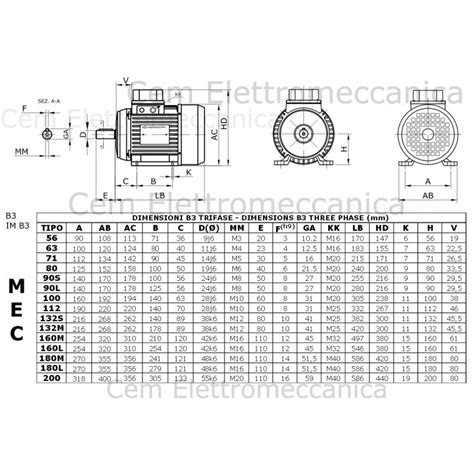 Motore Elettrico Trifase 3 HP 2 2 KW 1400 Giri MEC 100 Forma B3