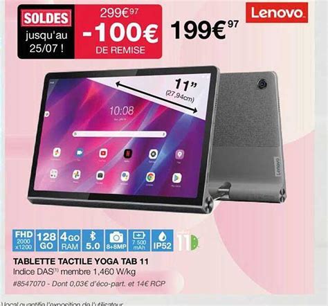 Promo Tablette Tactile Yoga Tab 11 Lenovo Chez Costco ICatalogue Fr