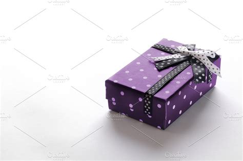 Small Purple T Box With Ribbon Stock Photo Containing T And Box