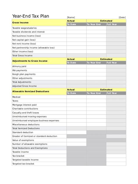 Tax Preparation Guide Sheet