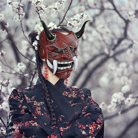 Samurai Hannya Oni Cosplay Latex Mask Halloween Japanese Scary Monster