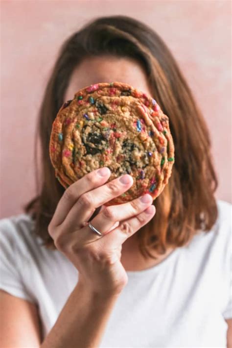 Giant Cookies With Chocolate And Sprinkles Frosting And Fettuccine