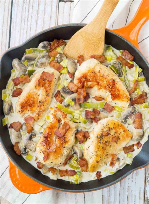 White Wine Chicken Mushrooms And Bacon One Pan With Video Rachel Cooks®