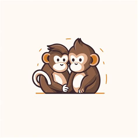 Monkey Cartoon Vector Illustration Cute Animal Character Design