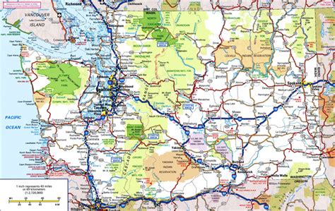 Detailed Road Map Of Washington State - Printable Map