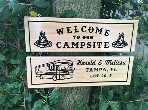 Personalized Camping Signs Custom Rv Signs Campsite Sign Glamp Etsy