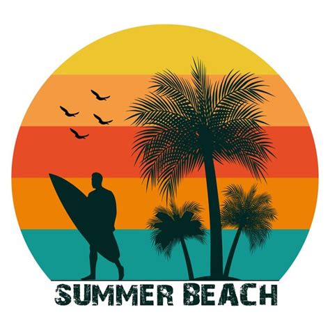 Premium Vector Summer Beach Tshirt Design Vector Illustration