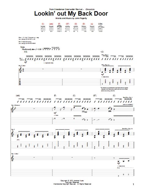 Creedence Clearwater Revival - Lookin' Out My Back Door sheet music