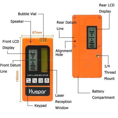 Huepar Cyfrowy Odbiornik Laserowy Lcd Tryb Zewn Trzny Detektor Laserowy