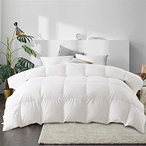 Domdec Heavyweight Goose Feather Down Comforter California King Winter Down Duvet Ultra Soft