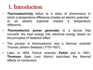 Thermoelectric And Thermionic Generators PPT