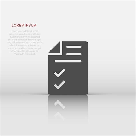 Dokument Checklisten Symbol Im Flachen Stil Bericht Vektor Illustration