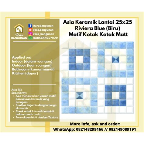 Jual Keramik Lantai Floor Tiles X Cm Motif Riviera Kotak Kotak