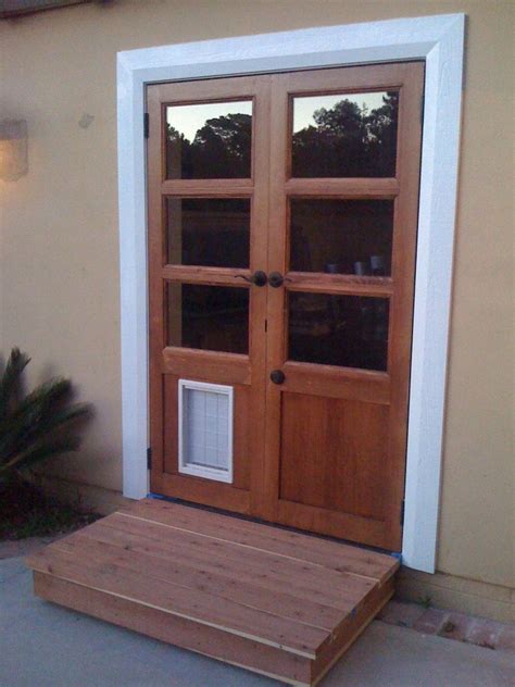 Hand Made Custom French Doors With Dog Door by Glerup woodwork and ...