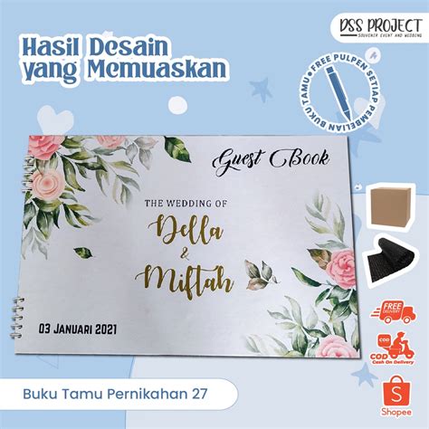 Jual Buku Tamu Undangan Pernikahan Unik Guest Book Wedding Custom Nama