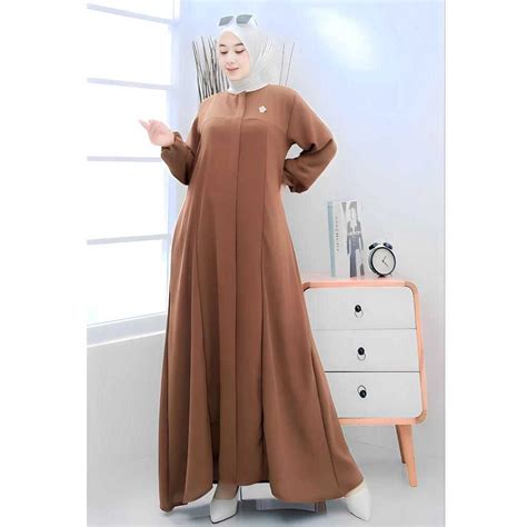 Jual Maryam Dress Gamis Bahan Cey Crinkle Airflow Premium Size M L