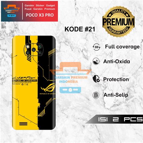 Jual COD Garskin Sticker Xiaomi Poco X3 Pro Motif 21 25 Bisa Request