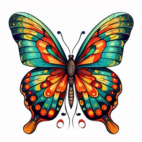 Premium Photo Brightly Colored Butterfly With Orange Generative Ai