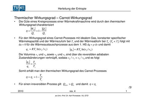 Kurs Entropie Grundlagen Der Thermodynamik Thermischer