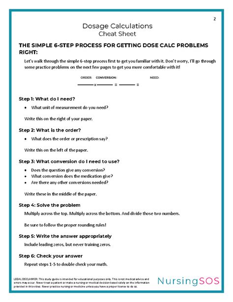 Free Dosage Calculation Worksheets