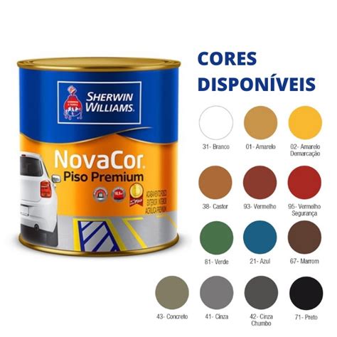 Tinta Piso Novacor Piso Premium Cores Ml Escorrega O Pre O