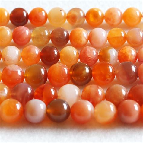 Discount Wholesale Genuine Orange Chalcedony Sard Agate Round Loose