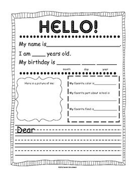 Pen Pal Friendly Letter Template by Jamie Woodward | TpT