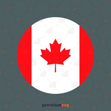 Circle Canada Flag SVG Vector File, Canada Flag Icon SVG | PremiumSVG