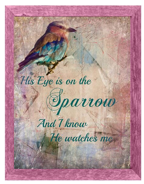 His Eye Is On The Sparrow Printable Mothers Day T Idea Watercolor