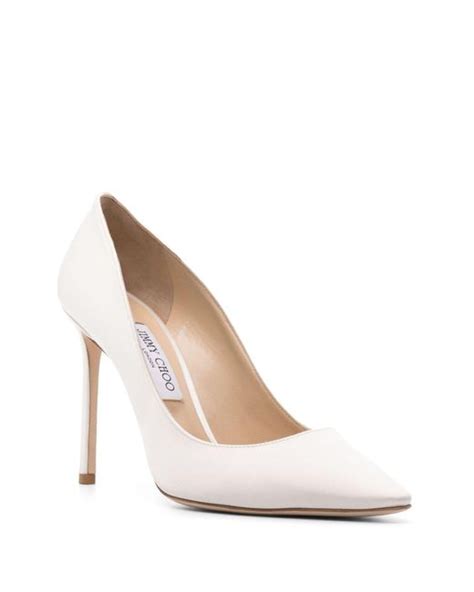 Jimmy Choo Romy Mm Satin Pumps In White Lyst