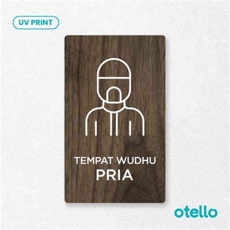 Jual Tempat Wudhu Wanita Pria Sign Board Kayu Print Uv Signage Label