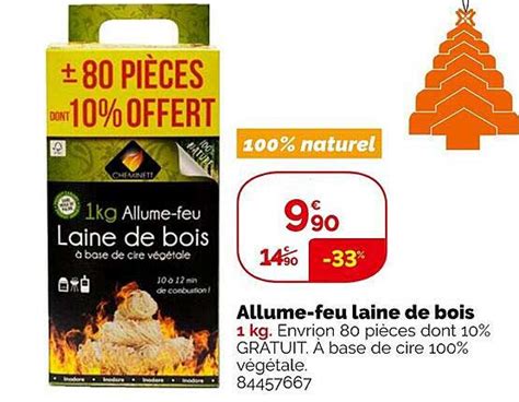 Offre Allume Feu Laine De Bois Chez Weldom