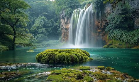 Premium Photo | Enchanting Hidden Forest Waterfall