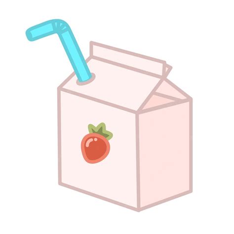 Premium Vector Cute Strawberry Milk Box Cartoon Vector Illustration