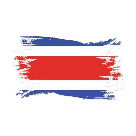 Bandera De Costa Rica Con Vector De Dise O De Estilo De Pincel De