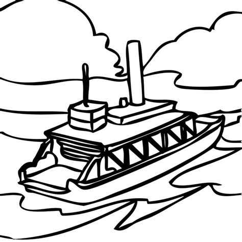 Coloriage Bateau Navire Transport Dessin Colorier