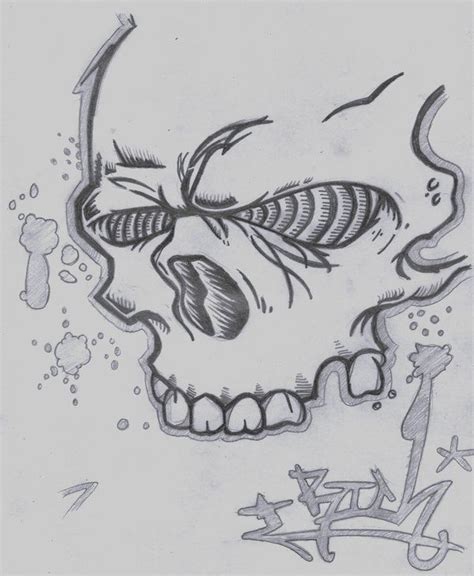 Skull Head Graffiti | Graffiti drawing, Easy graffiti drawings ...