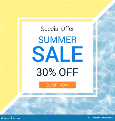 Summer Swimming Pool Background Promo Sale Banner Stock Vector