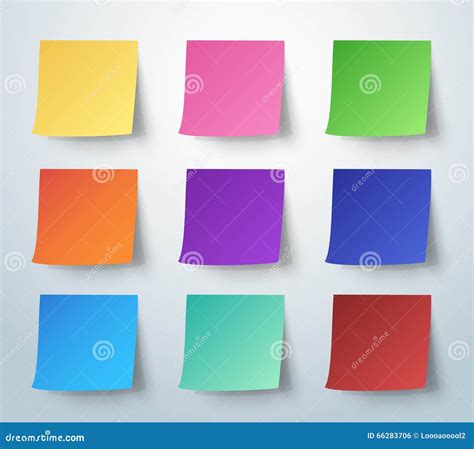 Colorful Sticky Note, Post-it. Vector Illustration. Stock Vector - Illustration of post ...