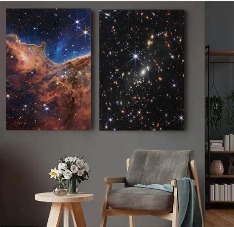 2 Piece Set Nasa Carina Nebula Print Nasas Webb Reveals Cosmic Cliffs