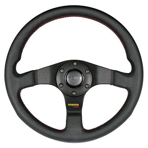 Tun32bk0b Momo Tuner Steering Wheel 320mm Black Leather Red Stitching