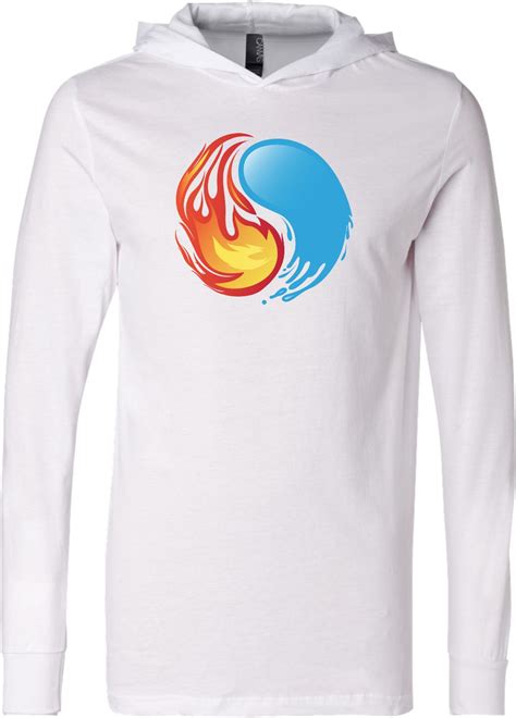 Yin Yang Fire And Water Yoga Lightweight Hoodie Yin Yang Fire And